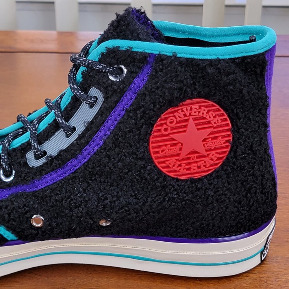 Converse Mens Chuck 70 Hi "Retro Sherpa" 169784C Black/Court Purple/Egret Size 9 - Picture 10 of 13
